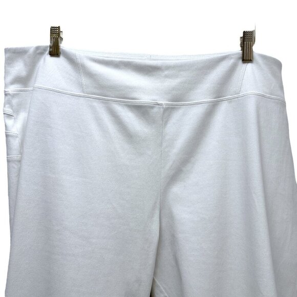 Women with Control White Jeans Plus Size 2X Petite Ankle Crop Pull on Stretch - Picture 7 of 10